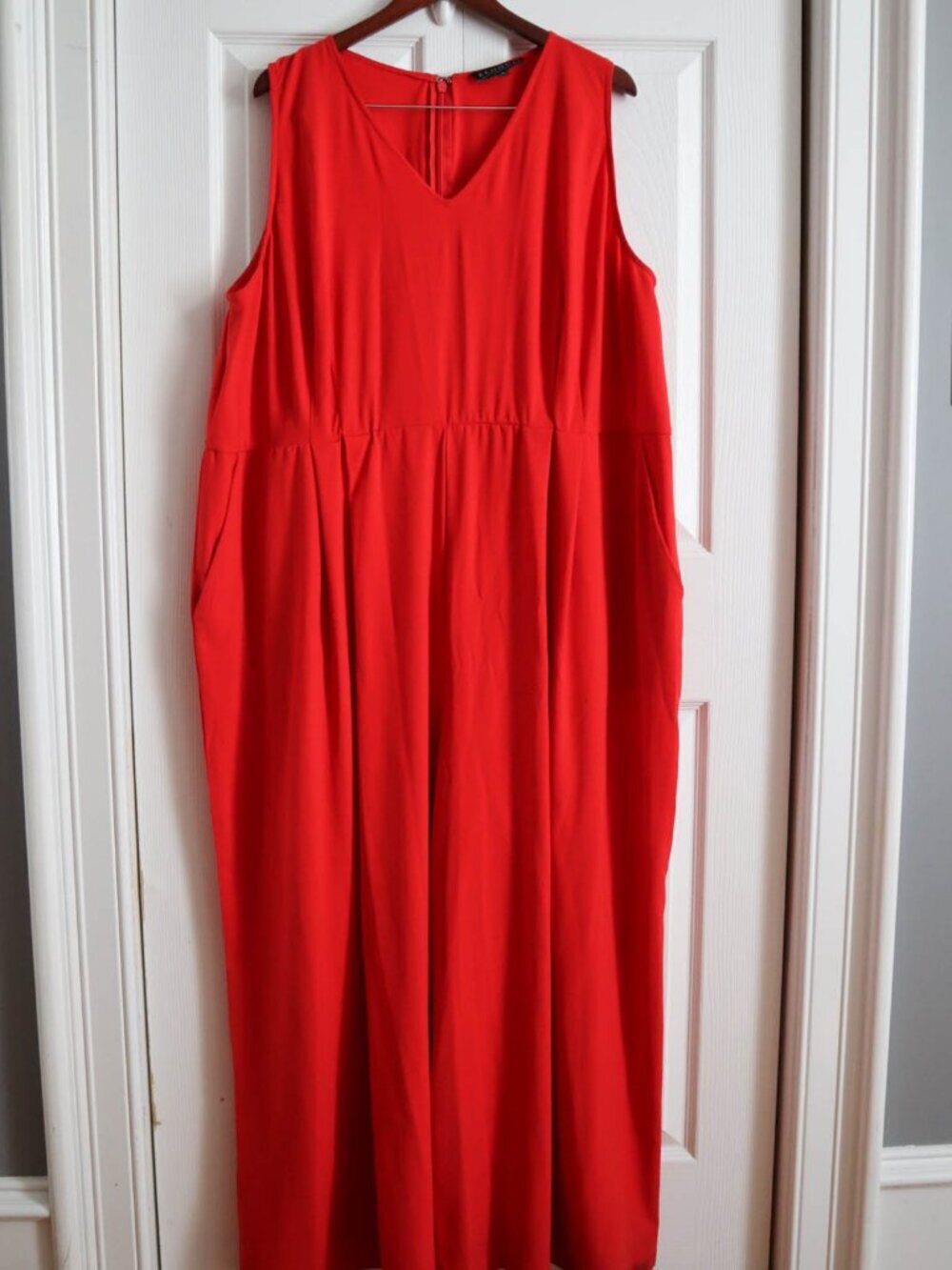 Eloquii Plus Size 26W Wide Leg Jumpsuit Pant Suit Wide Leg Palazzo Pants Red